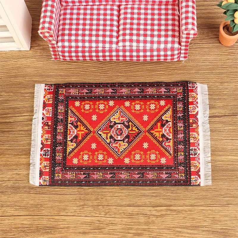 Tapis de sol Miniature pour maison de poupée 1:12, tissé à la main, idéal pour l'ameublement de cham