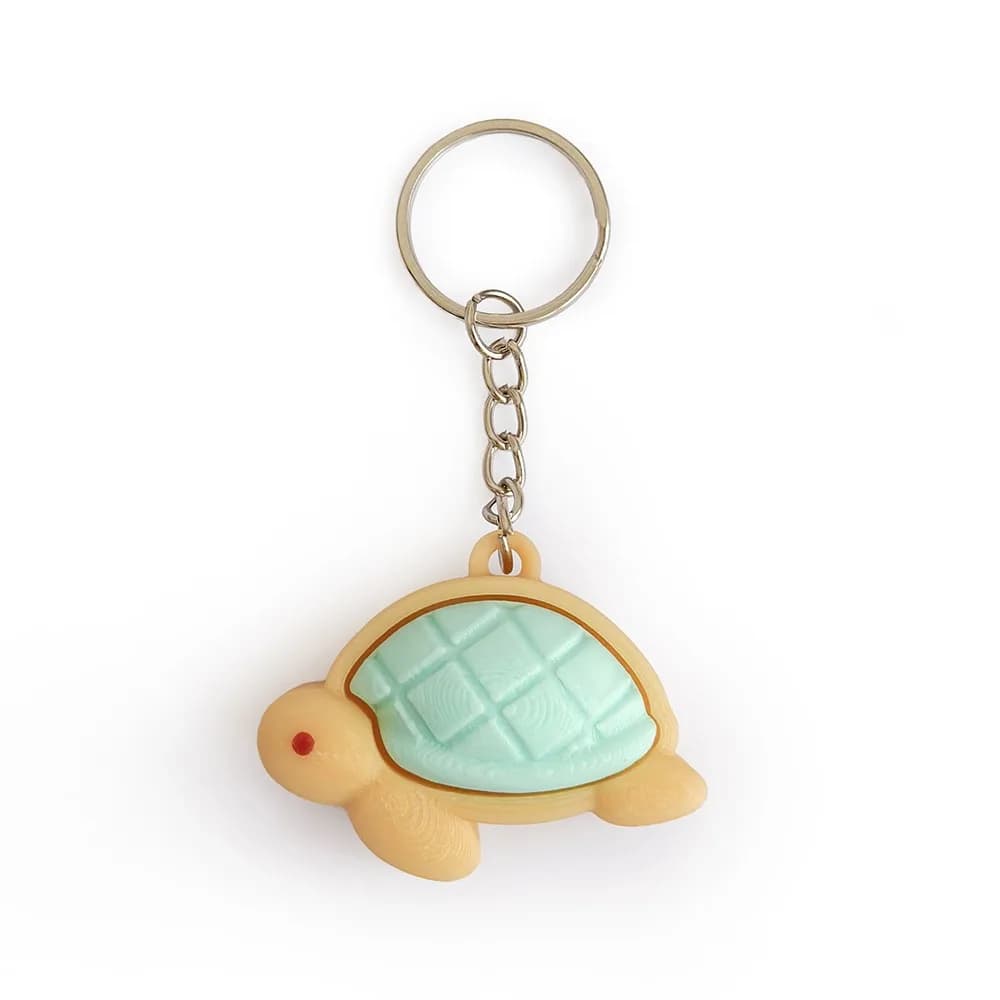 Porte-clés Clicker en plastique, motif animaux mignons (tortue, mini coquillage, crabe), mécanisme d