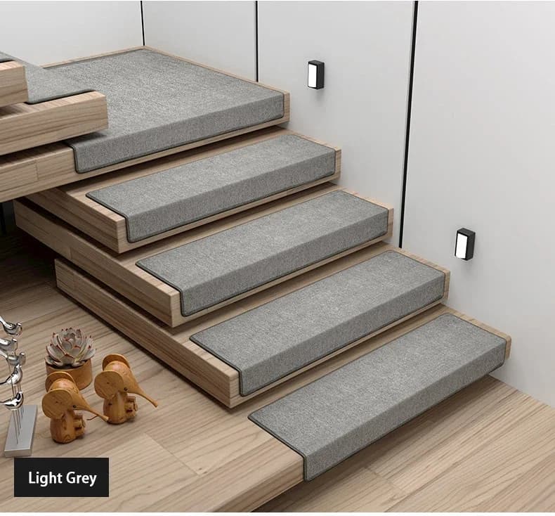 Tapis antidérapants à double couche pour escaliers, tapis rotatifs insonorisés, entièrement couvrant