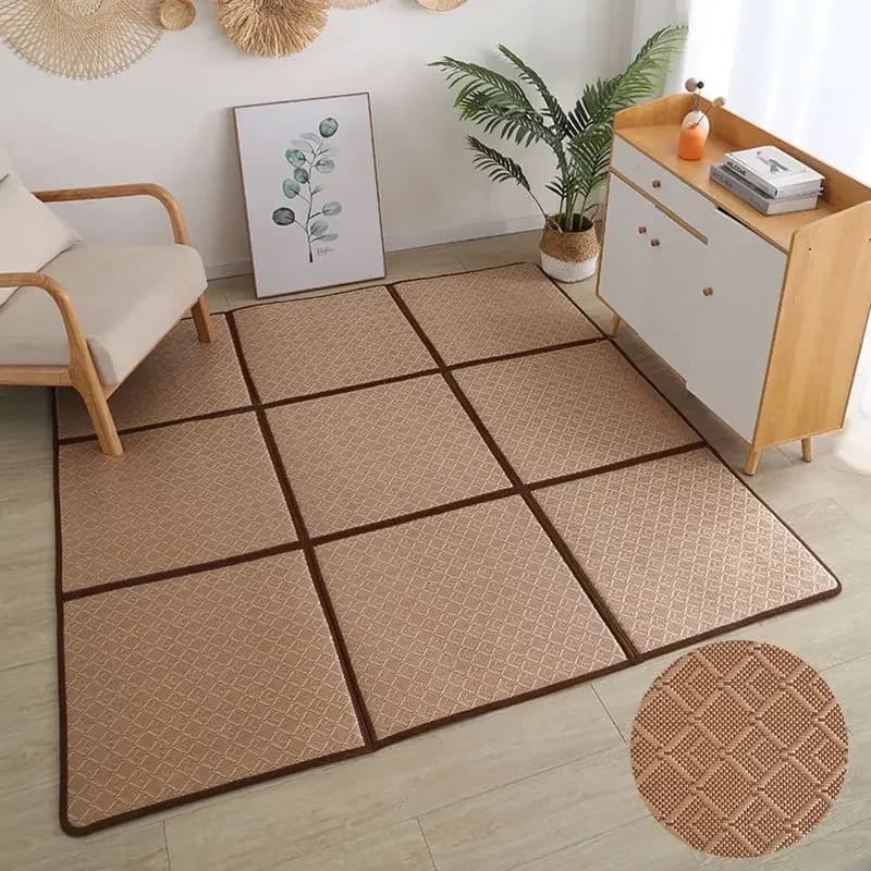 Polymères pliants d'été hypothécaire ami japonais, tapis en rotin, Lea endormi, été, étudiant, mater