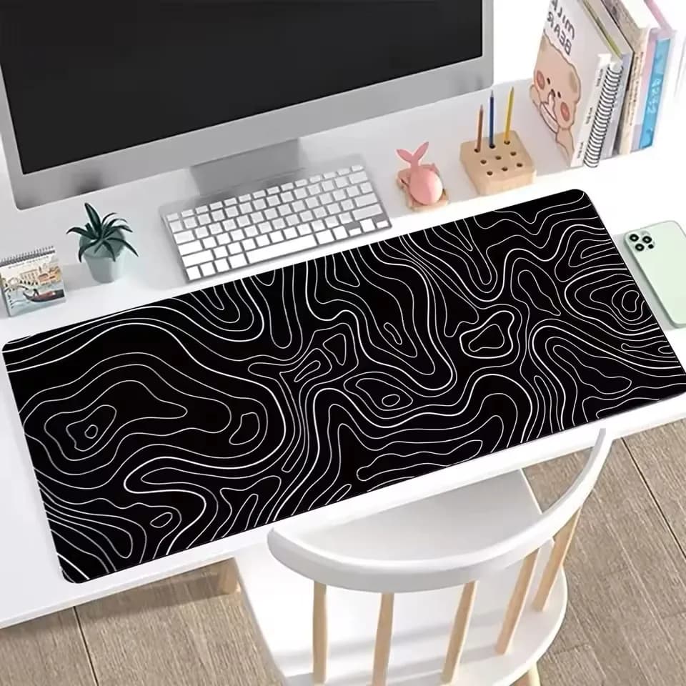 Tapis de souris de jeu 1 pièce, grand tapis de clavier 31,5 x 11,8 pouces, tapis de souris topograph