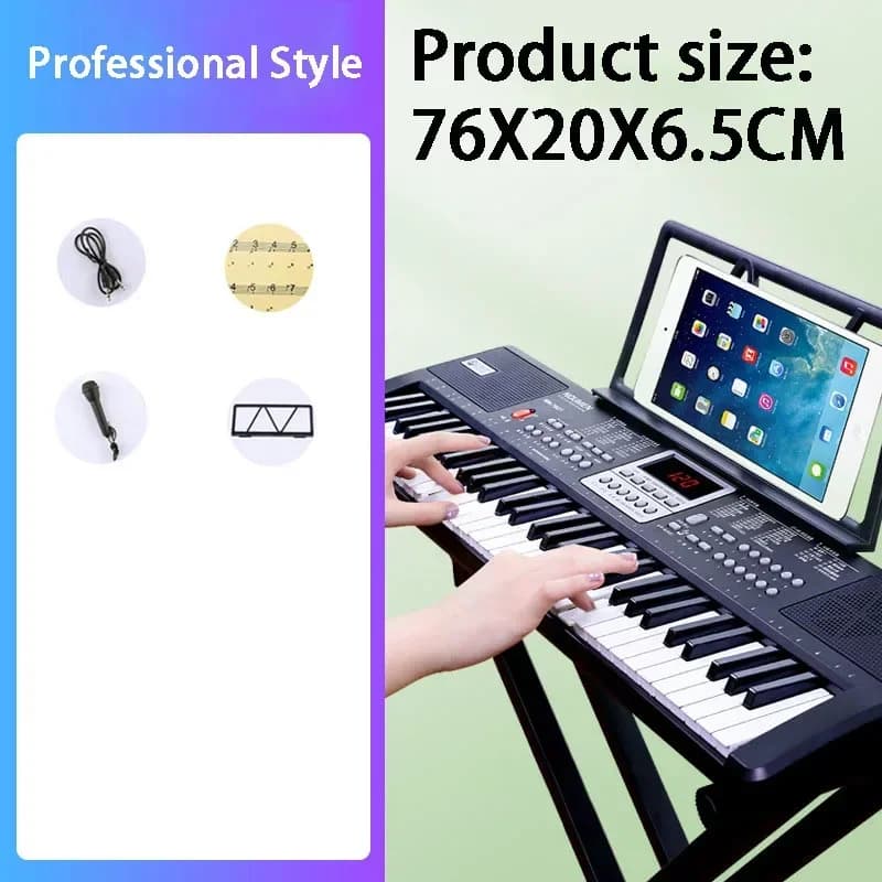 Piano électronique professionnel pour adultes et enfants, 61 prédire, clavier intérieur, portable, o