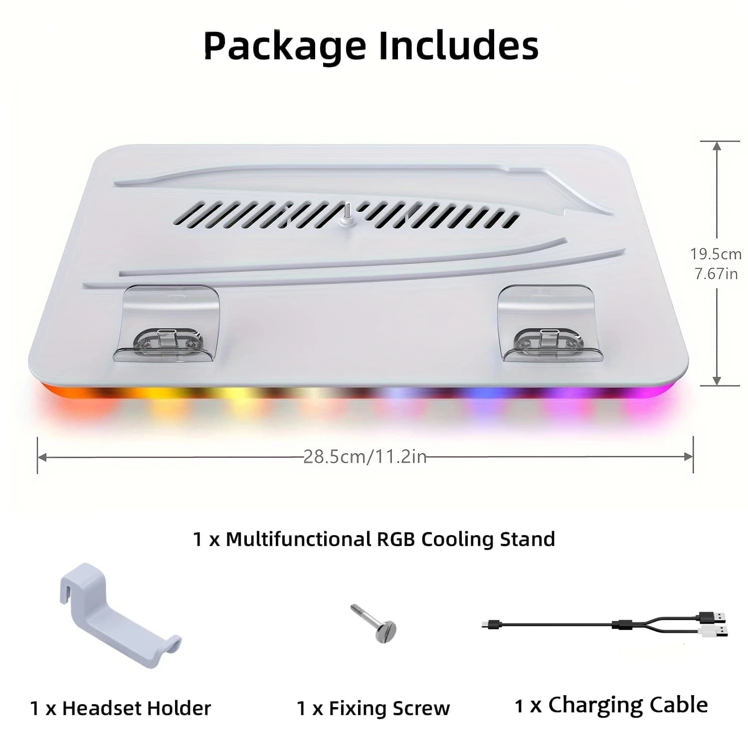 Support Slim avec station de refroidissement à 3 niveaux, LED RVB, chargeur de contrôleur, accessoir