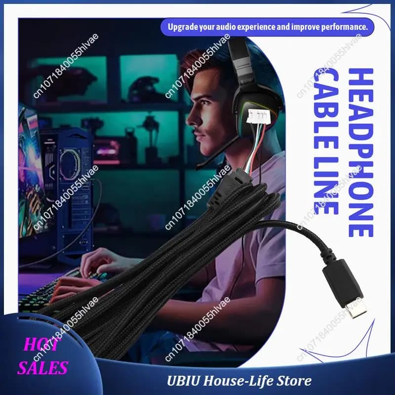 Ligne de câble de casque Aux Wire pour ASUS ROG Delta/ROG Delta S USB-C, cordon de casque de jeu, me