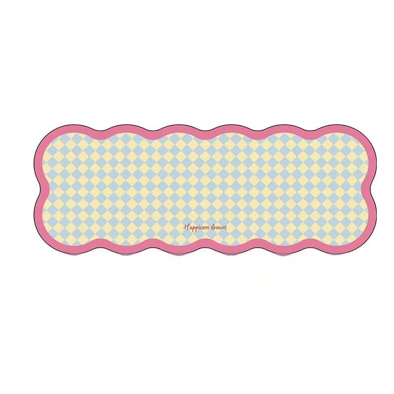VIKAMA – tapis moderne à carreaux de couleur crème, forme irrégulière, pour chambre à coucher, cheve