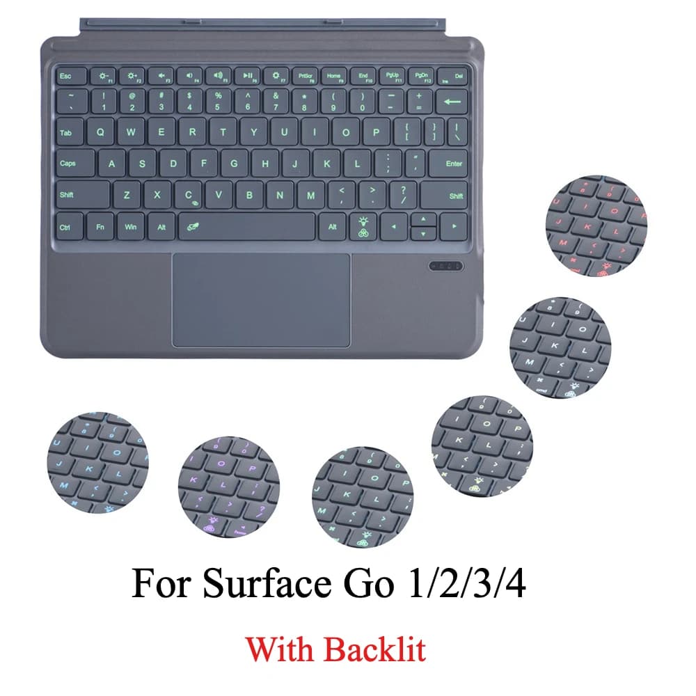 Clavier rétroéclairé pour Microsoft Surface Go1 Go2 Go3 Go4, housse de protection pour clavier Bluet