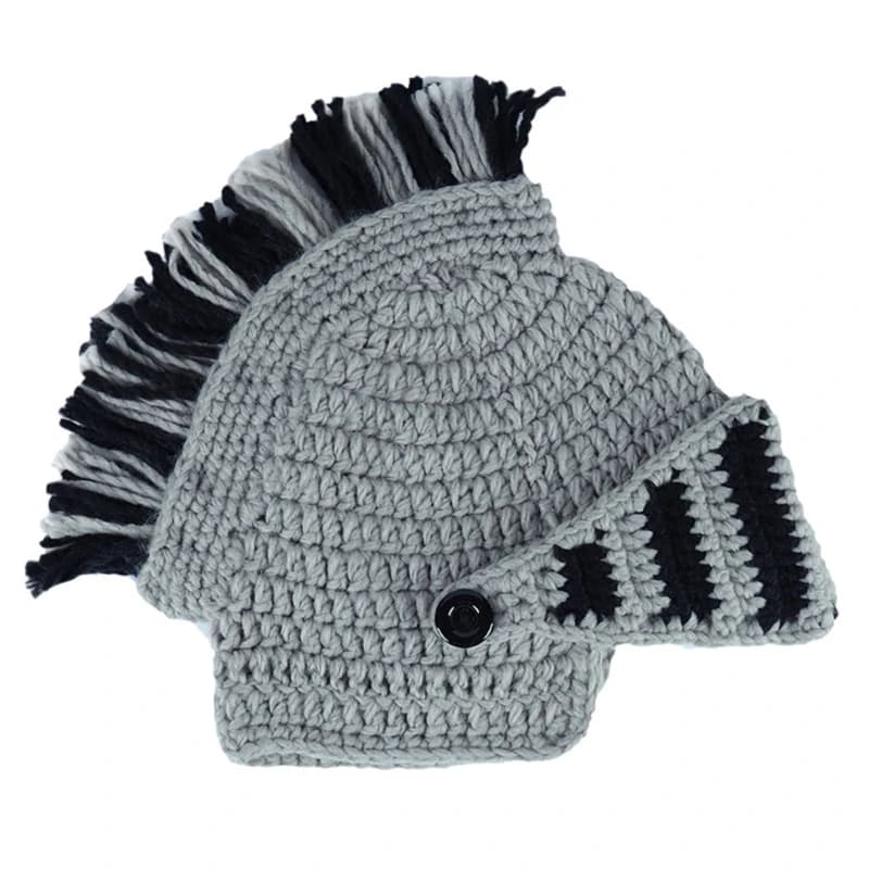 Casque de chevalier romain avec pompon pour hommes et femmes, gros chapeau drôle avec Fac, crochet b