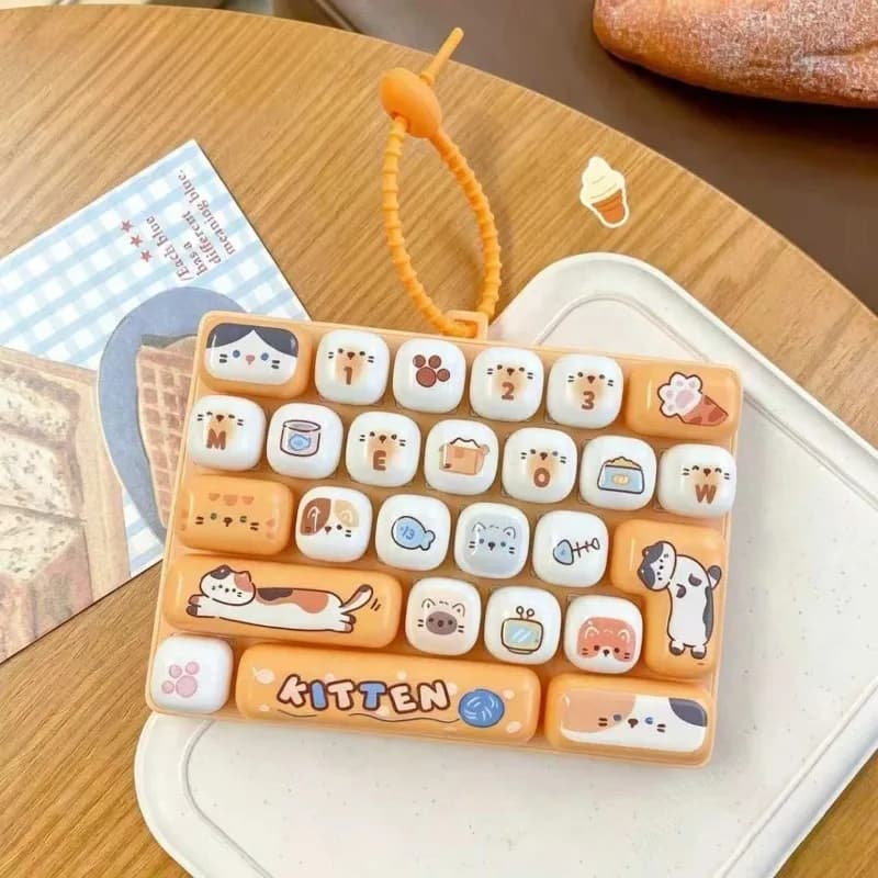 Animal Diary 26 touches Mini clavier fidget porte-clés, anti-stress à pression manuelle, pendentif d