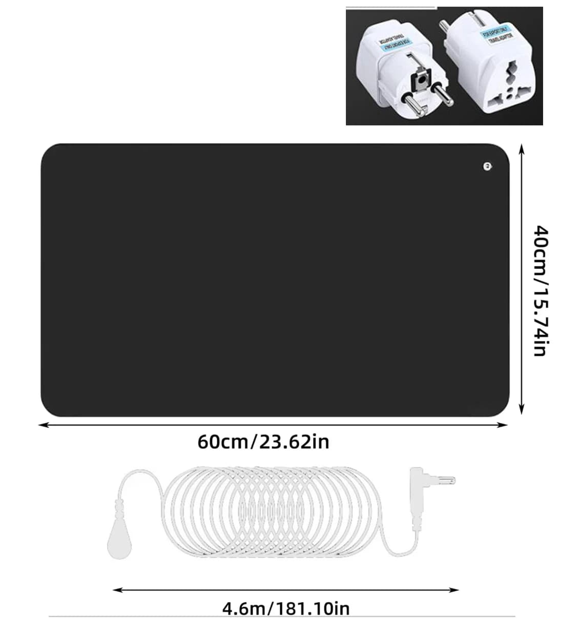 Tapis de mise à la terre 40x60cm avec cordon de mise à la terre pour l'énergie du sommeil, améliore 