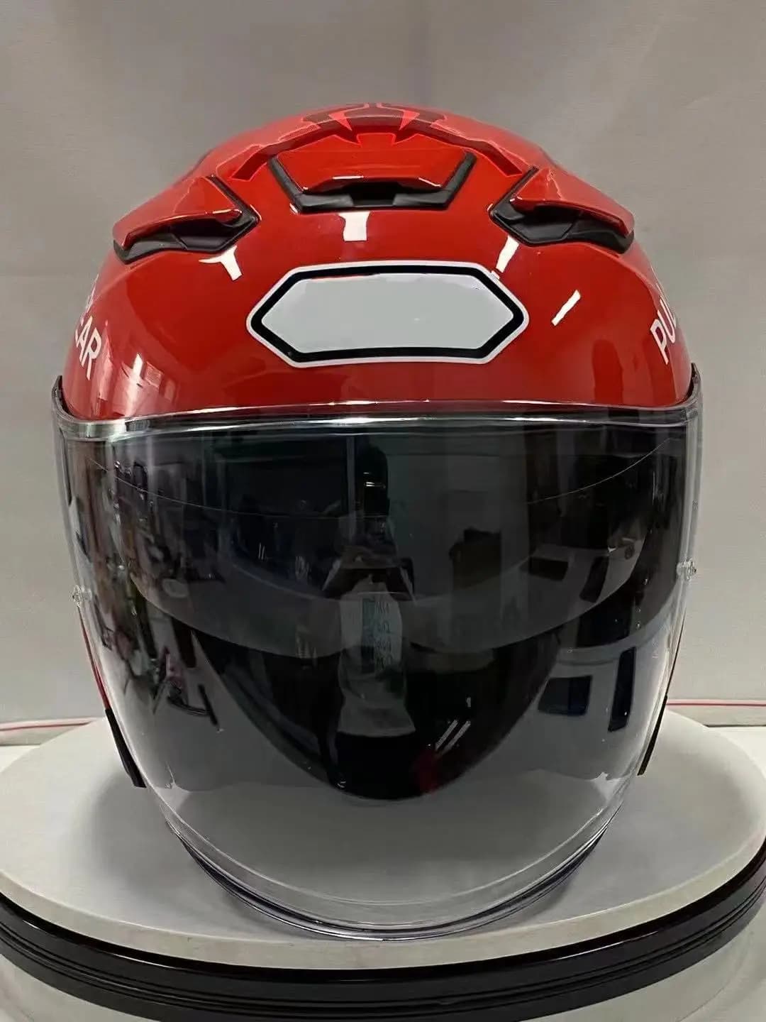 Casque ouvert J-CRUISE 3/4 casque rouge Double visière noir mat hors route course Motocross casque d