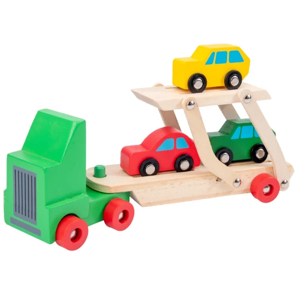 Ensemble de blocs de construction en bois : Avion de passagers, remorque de simulation, modèle de vo