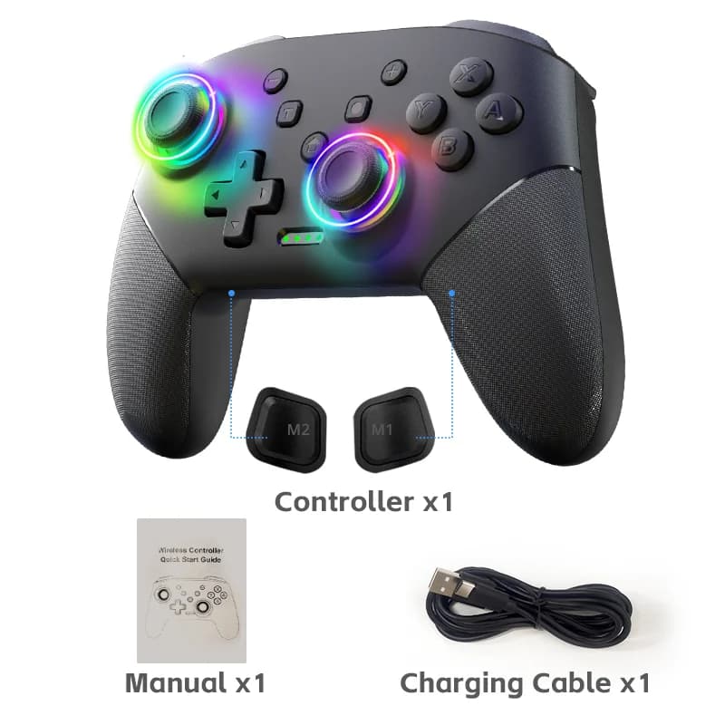Manette de jeu sans fil DATA FROG Pro avec fonction programmable pour Switch / pour Switch OLED / po