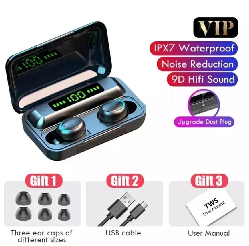 TWS F9-5 Écouteur Bluetooth 5.3 Casque Sans Fil Hifi Stéréo dehors Étanche Écouteurs Casque Prothèse