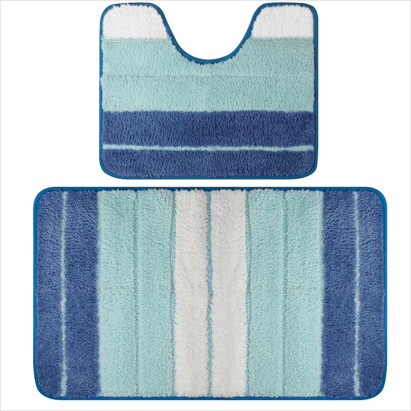 Ensemble de tapis de salle de bain 2 pièces en peluche Shaggy doux absorbant tapis de bain en microf