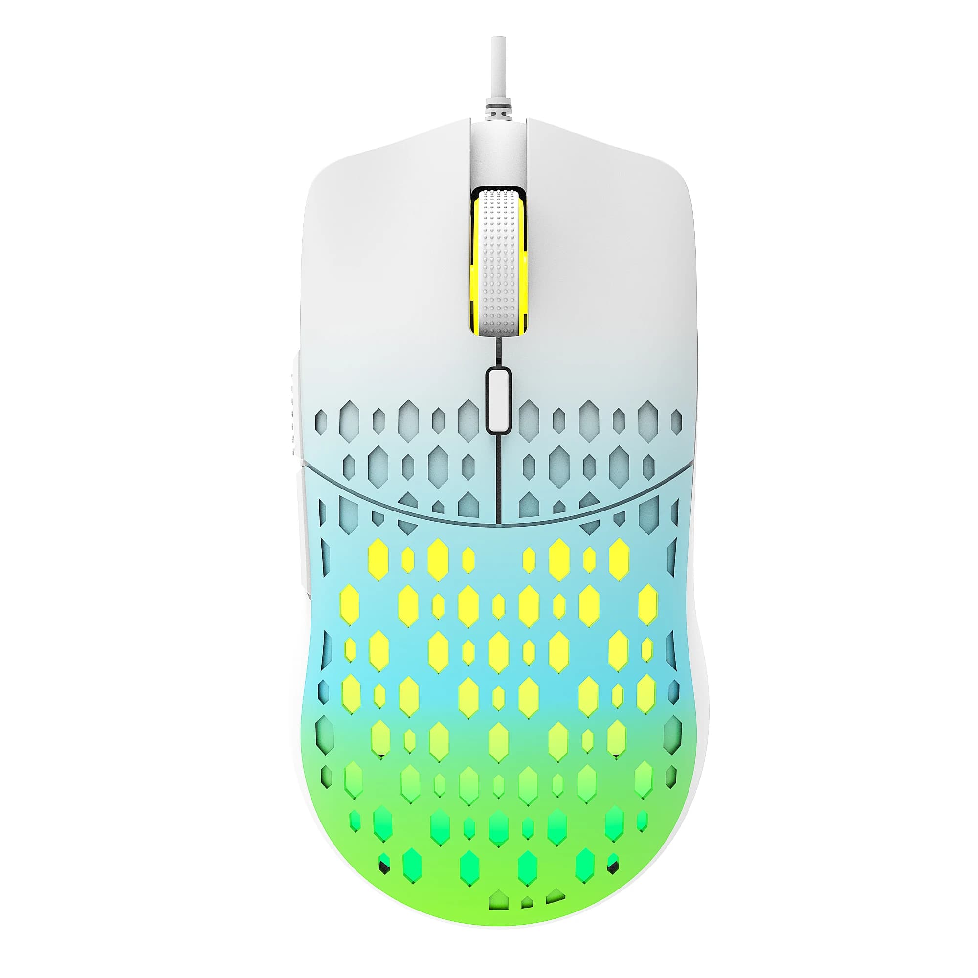 Souris de jeu filaire USB RGB Gamer souris creuse réglable 3600 DPI nid d'abeille Macro Programmable