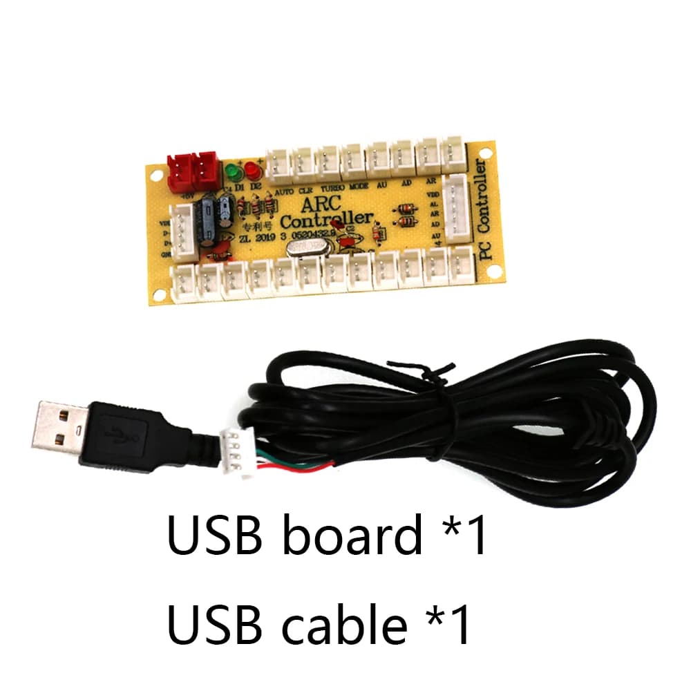 Contrôleur de jeu d'arcade USB pour PC Raspberry Pi, manette zéro retard, câble de carte de bouton, 