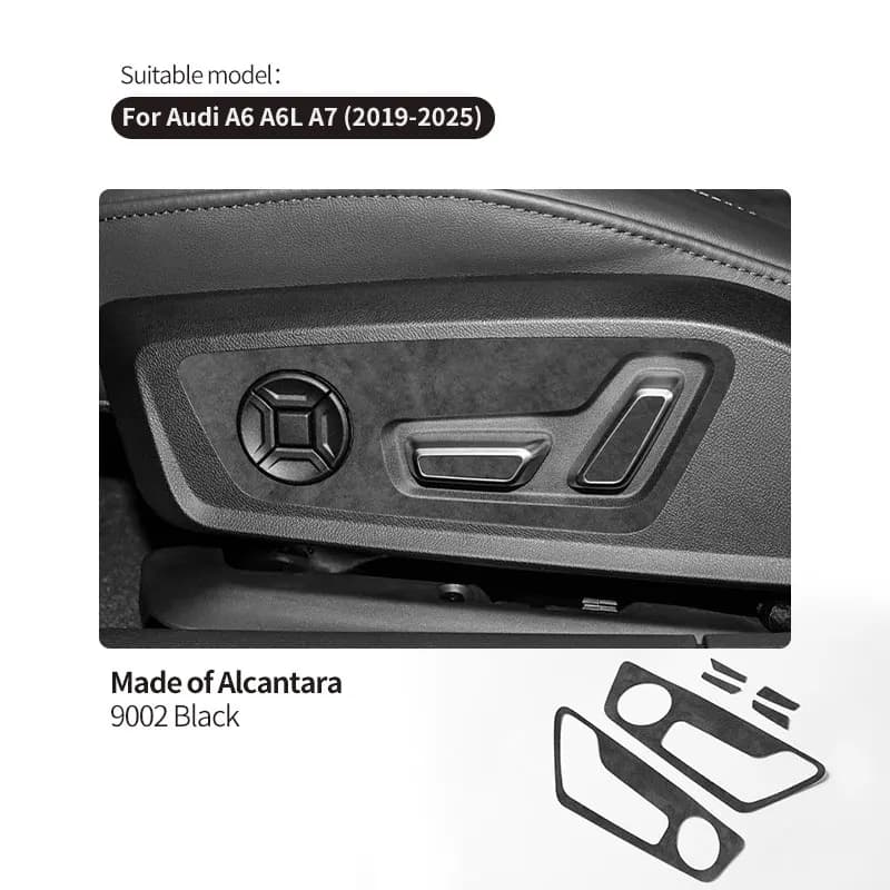 Pour Audi C8 A6 A7 S6 S7 (2019-2025) Fabriqué en Alcantara Boutons de réglage des sièges Panneau de 