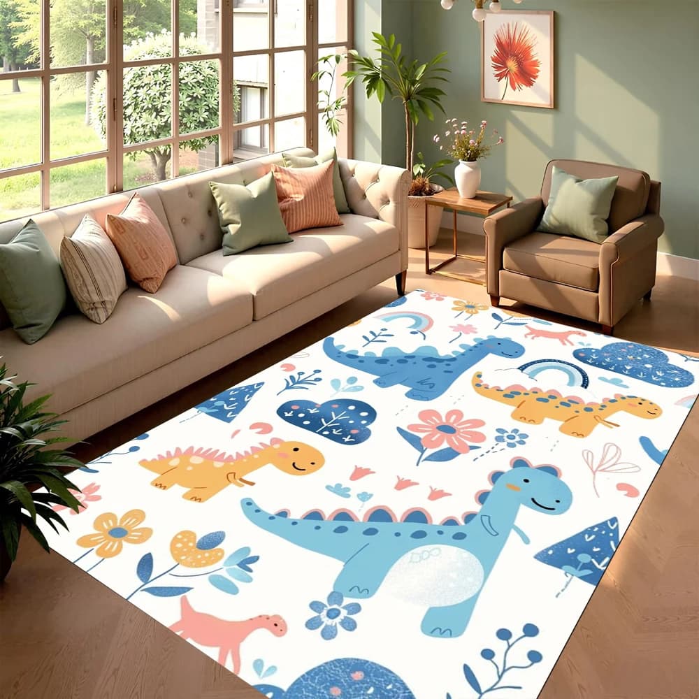 Tapis de décoration pour enfants, thème dinosaure de dessin animé mignon et ludique, pour chambre d'