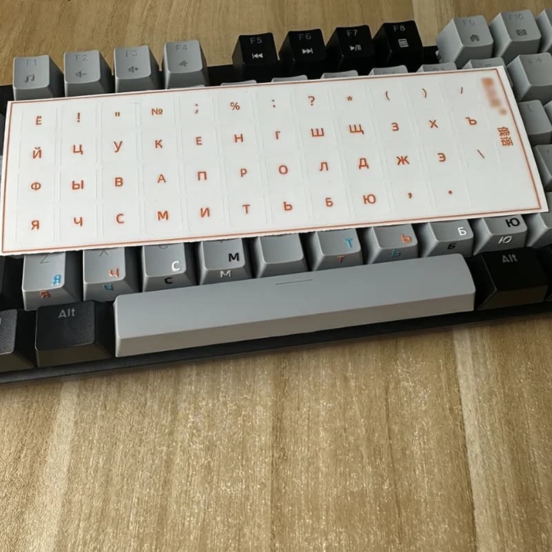 Autocollants de transfert, film détachable, autocollants pour clavier de bureau russe, autocollants 