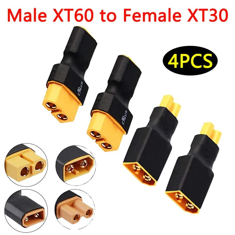 Adaptateur convertisseur mâle femelle XT60 à XT30, 4 pièces, pour Drone FPV RC Lipo NiMH, chargeur d