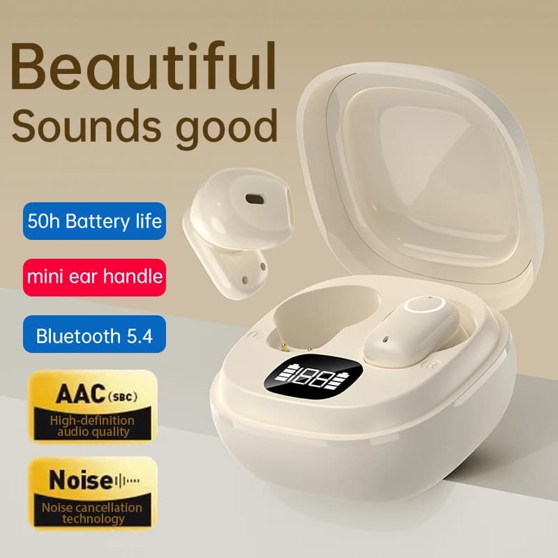 Écouteurs sans fil neufs, offrant un son stéréo sans fil de 5,4 mm avec des basses profondes, un microphone à réduction de bruit, un écran LED.