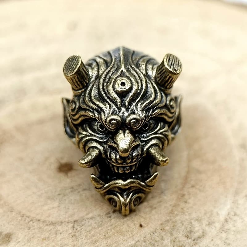 Prajna tête de crâne en laiton couteau perles EDC bricolage paracorde tissé Bracelets lanière pendentifs accessoires outil extérieur tentures breloques ﻿