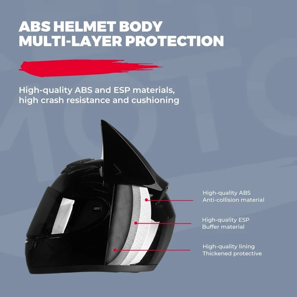 Casque de moto intégral avec oreilles de chauve-souris pour homme, cornes amovibles, été, respirant, course Hurcross, sécurité, casques de moto