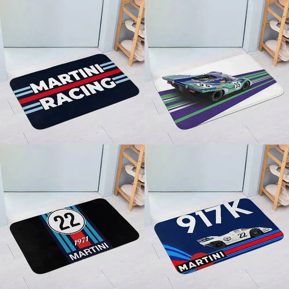 Tapis de sol Martini Racing, tapis de lavage pour la maison, tapis antidérapant pour la décoration du salon, tapis d'entrée