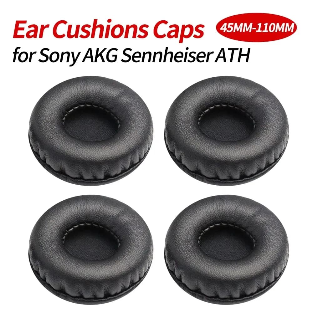 1 paire de coussinets d'oreille ronds et souples pour écouteurs, 45mm-110mm, mousse de remplacement pour Sony AKG Sennheiser ATH Philips, accessoires