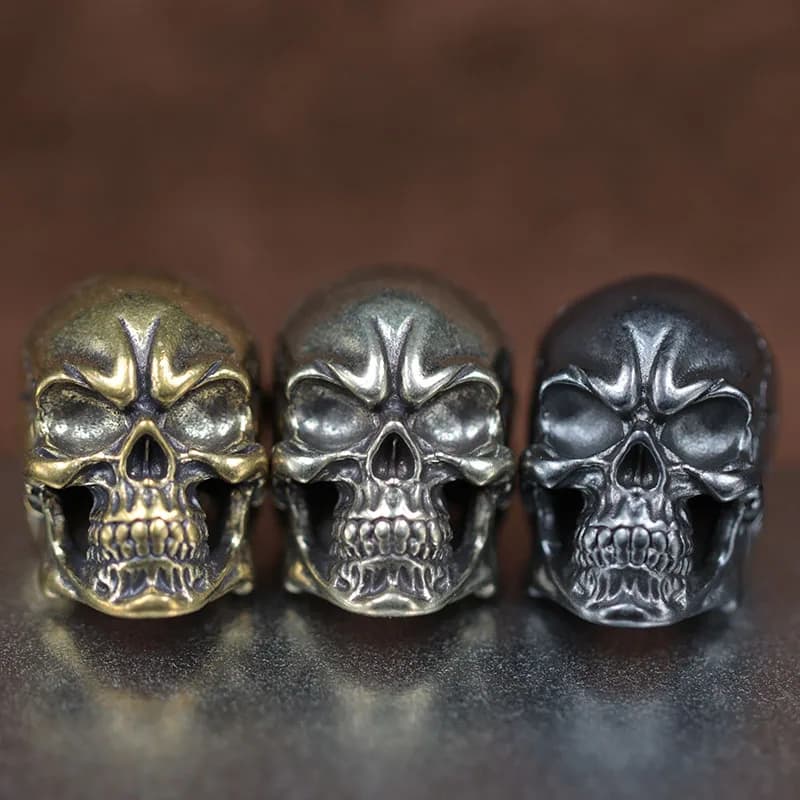 Modules de tête de mort en laiton, perles de couteau, bricolage extérieur EDC, paracorde tissée, lanière, bijoux, parapluie, UL, accessoires suspendus