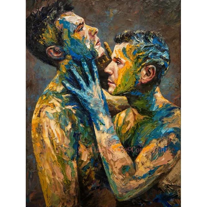Artiste TOP art 100% peinture à l'huile peinte à la main homme nu hommes