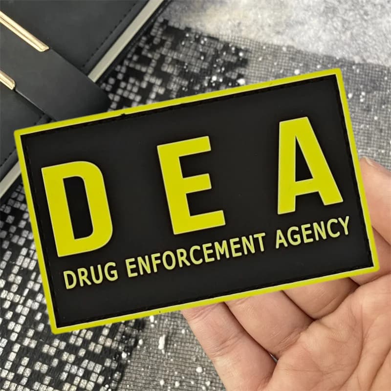 DRUG ENFORCEMENT AGENCIE 3D PVC Patch de vêtements drôle Oeteldonk emblème tactique sac à dos chapeau accessoires crochet boucle déamilitaire