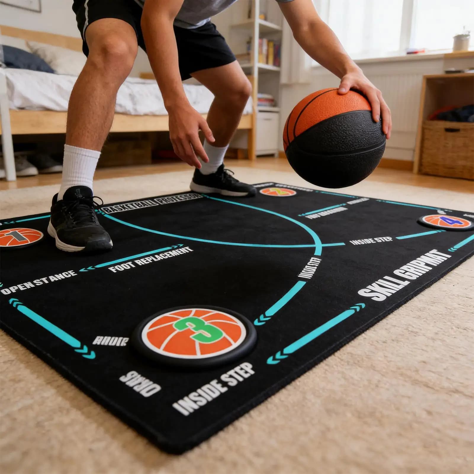 Tapis d'entraînement antidérapant pour le dribble au basketball, équipement sportif professionnel pour enfants, adultes et joueurs, outil d'entraînement au basketball