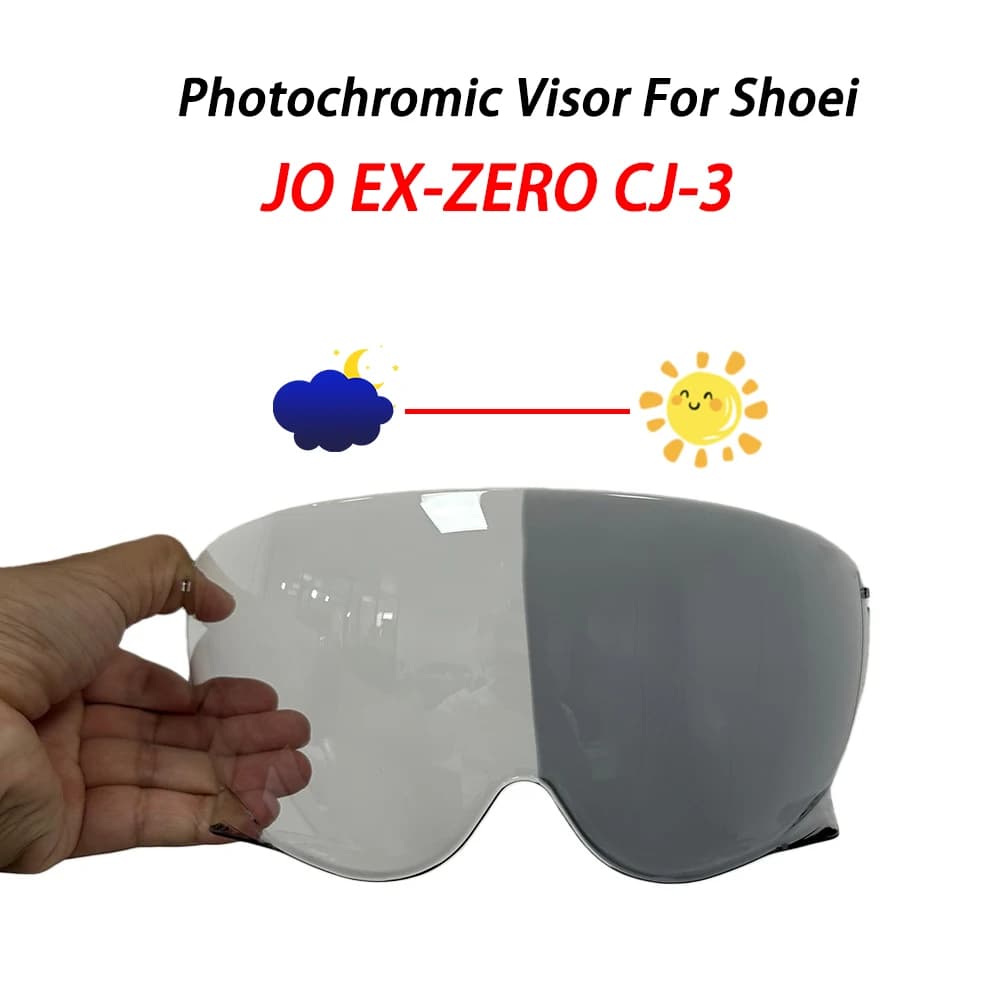 Visière de casque photochromique pour Shoei JO EX-ZERO EX ZERO CJ-3, bouclier d'objectif de moto, viseur en verre, accessoires d'écran