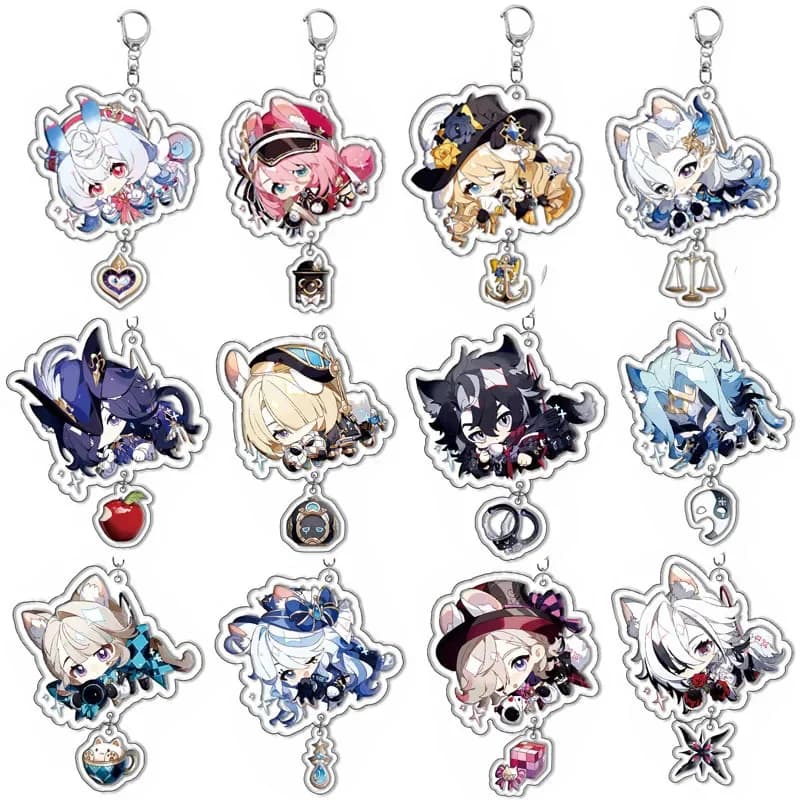 Genshin Impact Furina Clorinde Freminet Sigewinne porte-clés Anime jeu pendentif accessoires cadeau