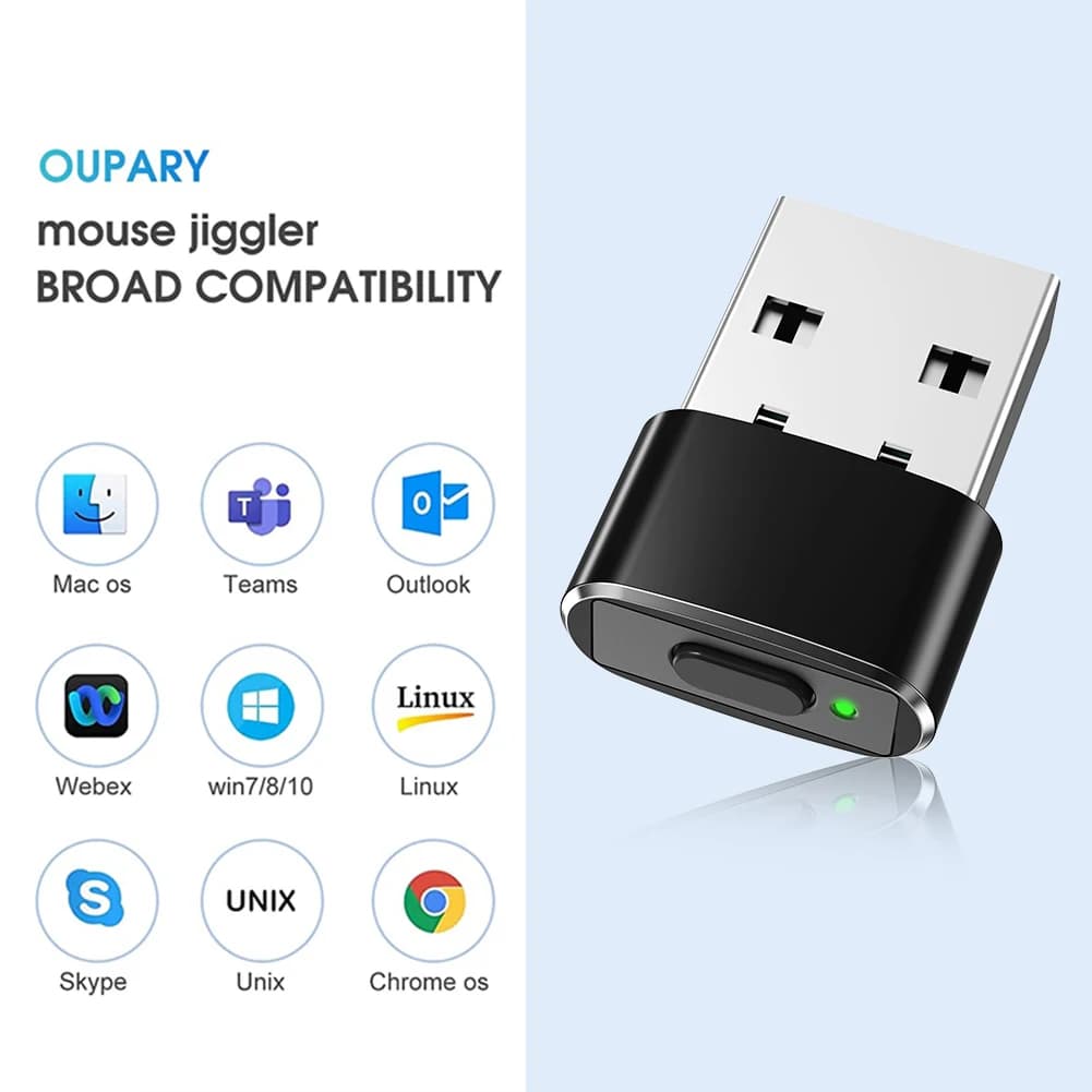 Mini souris automatique Jiggler avec bouton marche/arrêt simulateur de mouvement USB pour ordinateurs portables et appareils de bureau