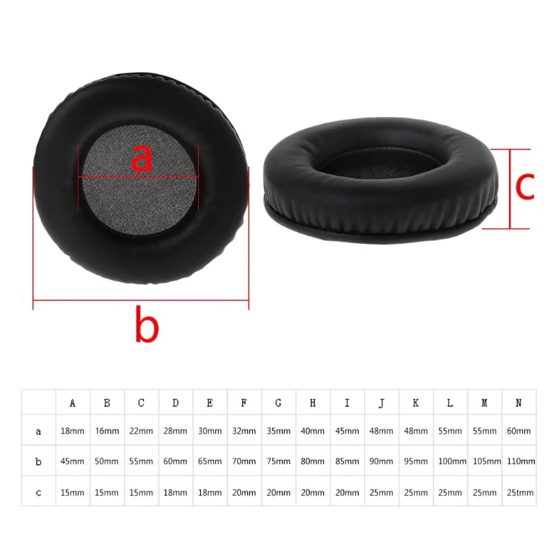 Coussinets d'oreille pour écouteurs, housse en mousse de cuir éponge 40mm 50mm 55mm 60mm 65mm 70mm 75mm 80mm 85mm 90 95 100 105mm 110mm
