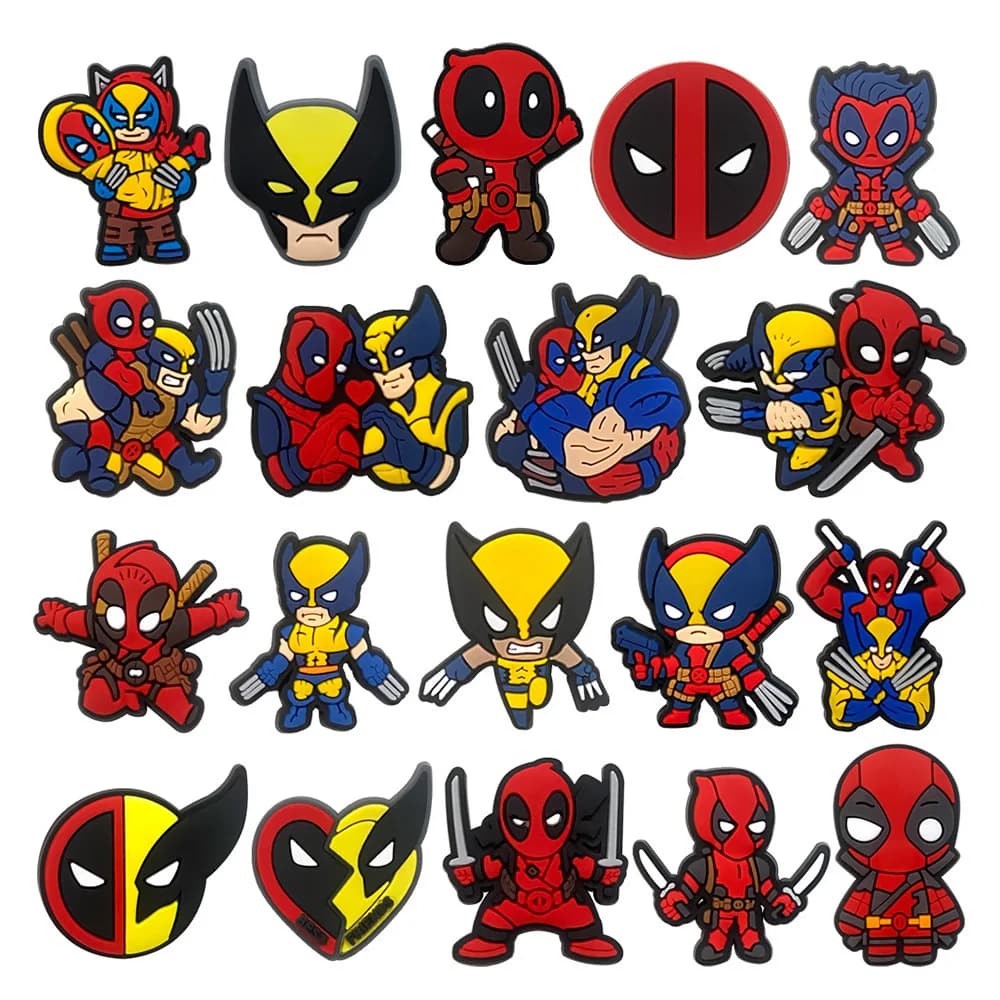 Boucles décoratives populaires Deadpool et Wolverine pour sandales Crocs – Accessoires DIY Y2K pour chaussures et jouets tendance