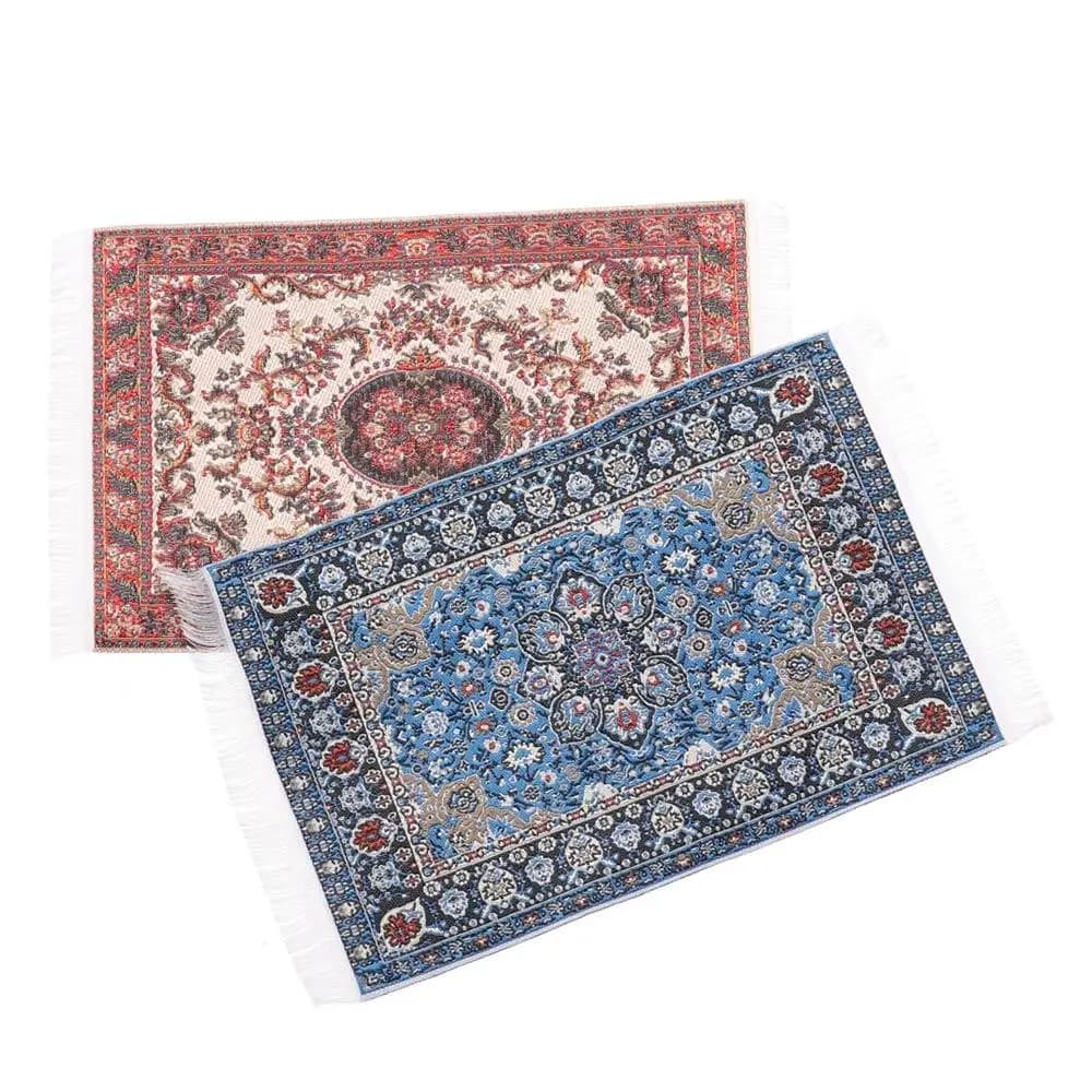 Jouet Mini maison décor Style turc Miniature tissage tapis revêtements de sol poupée accessoires