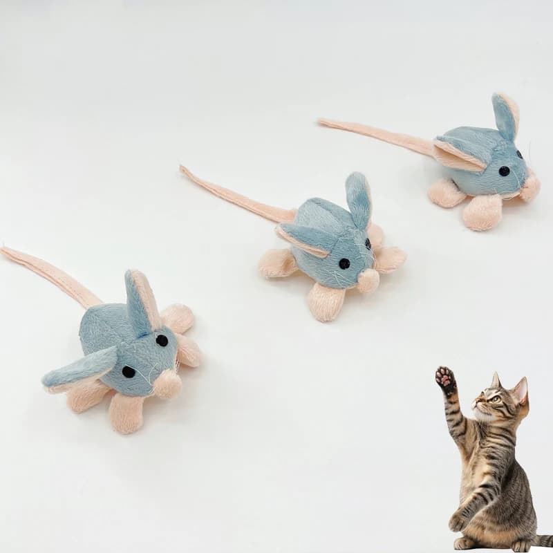 Jouets interactifs pour chats en forme de souris mignonne, souris en peluche, jouet à mâcher durable pour chat, jouets à frapper pour chaton