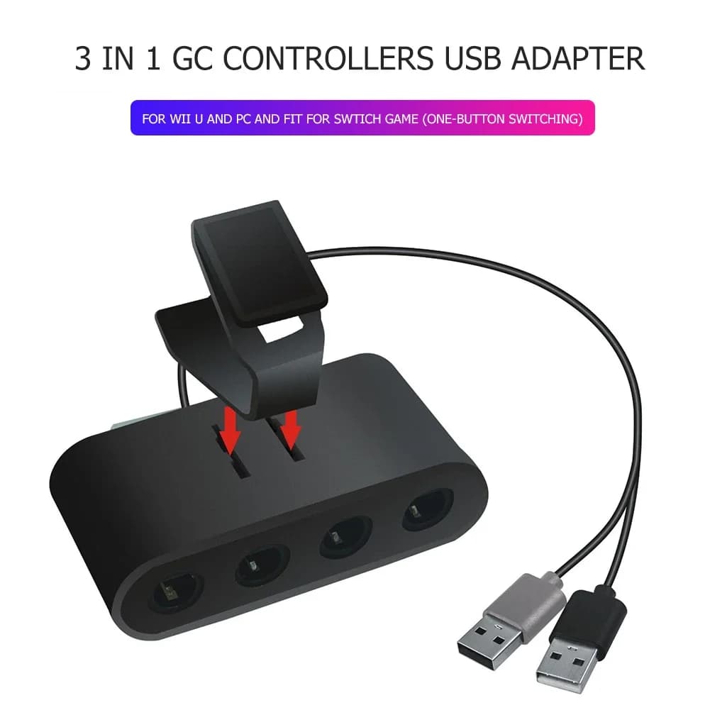 Convertisseur de jeu à 4 ports pour contrôleur GC Cube délibérément, adaptateur USB pour Nintendo Switch NGC, Wii u, PC Star Gastronomie Support Dropshipping