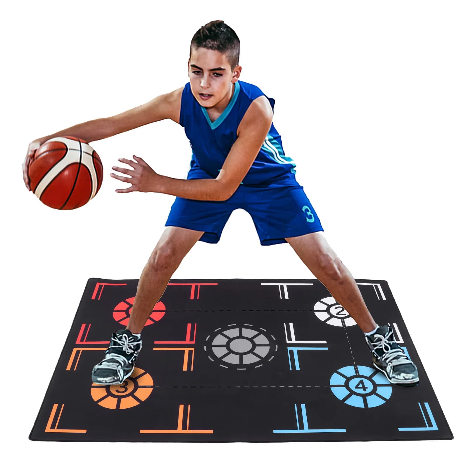 Tapis d'isolation acoustique intérieur pour le basketball, tapis d'entraînement de 2 mm, système d'entraînement de basketball silencieux en caoutchouc pour enfants