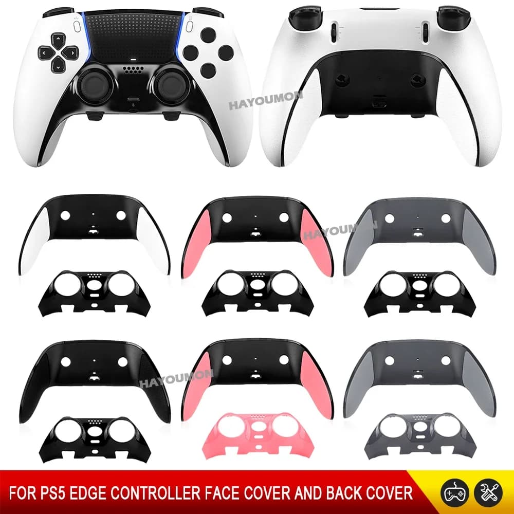 Coque de protection avant et arrière 2 en 1 pour manette sans fil PS5 Edge, remplacement du garniture décorative supérieure et inférieure pour manette PS5 Edge