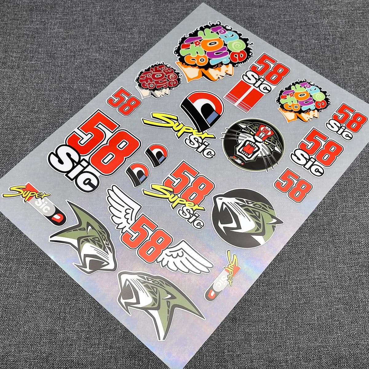 Ensemble d'autocollants M-Marco Simoncelli 58 Super Sic