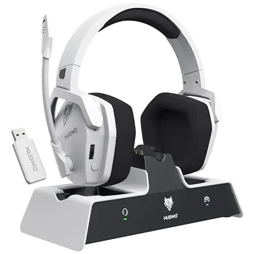 NUBWO G06 Pro casque de jeu sans fil avec Station de charge pour casque et contrôleur PS5 17ms pilotes dynamiques à faible latence 50mm