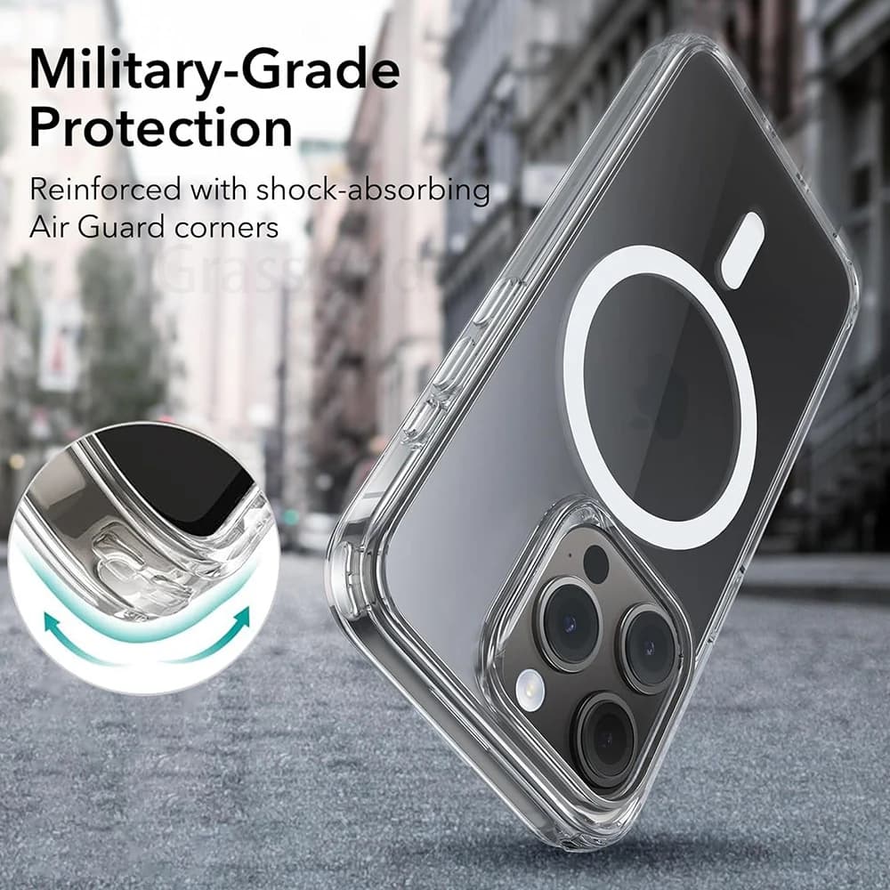 Coque transparente magnétique de luxe pour iPhone