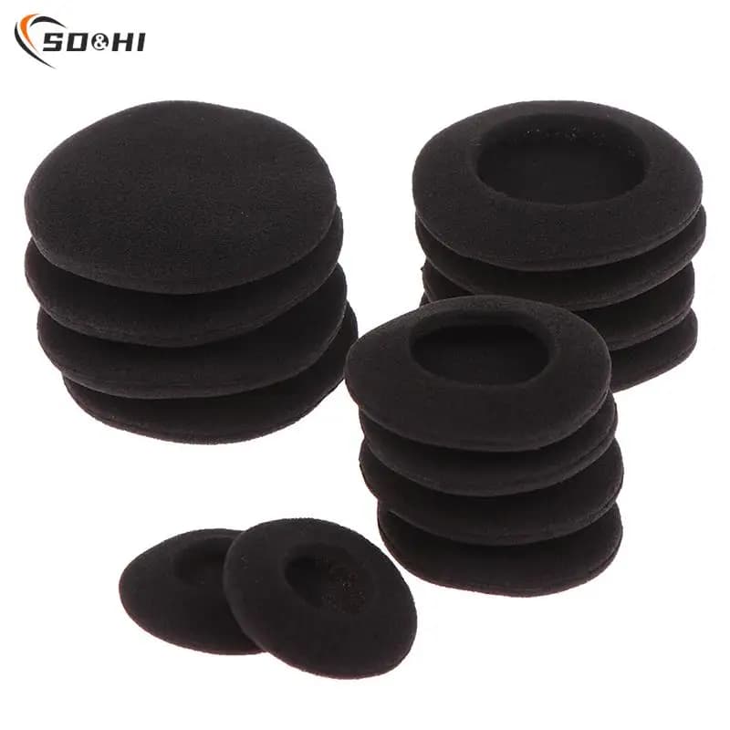 Coussinets d'oreille en mousse optique, coussins pour crochet d'oreille, sauna rond, téléphone, améliore le bruit et la fidélité de la musique, 10 pièces, 3.5 cm, 4.5 cm, 5.5 cm, 6cm
