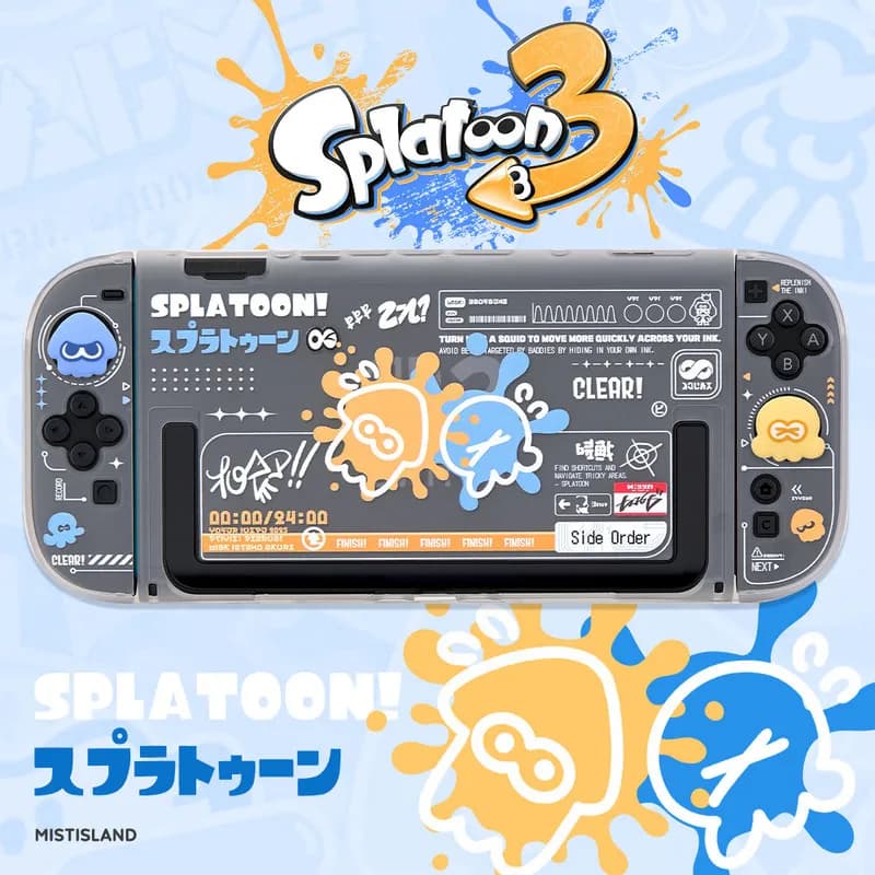 Étui de protection Splatoon 3 pour Switch 2 - Conception à coque divisée en deux parties - Accessoires de console NS2 Housse de jeu