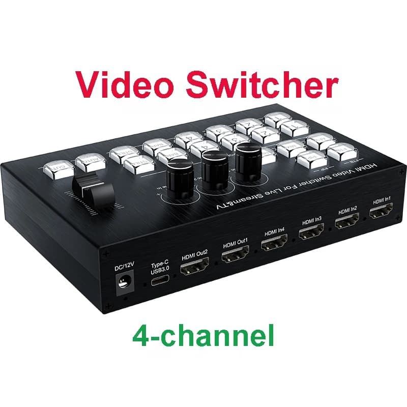 Mélangeur vidéo HDMI commutateur Streaming en direct 4 canaux 4 voies multi-vues