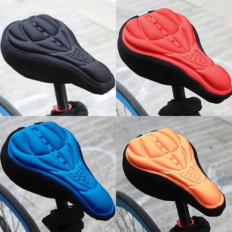 Selle de vélo 3D, coussin de siège de vélo, couverture souple, confortable, respirante, en mousse éponge, accessoires d'équipement de vtt